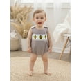 thumbnail image 6 of BemeyourBBs Thanksgiving Baby Boy Overalls Plaid Embroidery Turkey Romper, 6 of 9