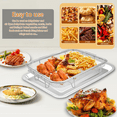 thumbnail image 5 of GCQ Steel Mesh Grill Rack for Convection Oven, 15.5 x 11.6 Inch Non-Stick, 2-Piece Air Fryer Basket & Baking Tray Set, Dishwasher Safe, Oven Replacement Accessories, 5 of 7