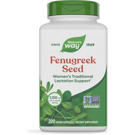 Nature's Way Fenugreek Seed, Traditional Female Lactation Support*, 1,130 mg Per Serving, 320 Count