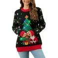 thumbnail image 2 of Women's Sweater Women Style Crew Neck Christmas Tree Jacquard Sweater Led Light Up Christmas Sweater For Women Fall Clothes For Women 2023, 2 of 7