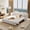 Beige, variant on 67.7" Pull Out Sofa Bed Queen Size, 3-in-1 Corduroy Convertible Sleeper Couch with Bluetooth Speakers, USB Ports, 6 Pillows, Side Pockets, for Apartment, Living Room, Small Spaces, Brown