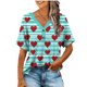 thumbnail image 1 of Camisetas de Cuello en V Mujeres de Moda Y Cómodo Botón Casual V-Cuello Camiseta Suelta Y Elástica No Posicionamiento Impresión Mujer Camisetas Casual, 1 of 6