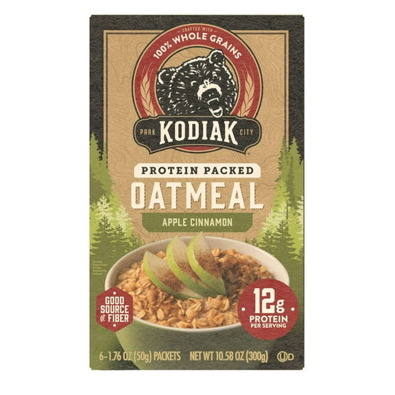 Kodiak Protein-Packed Apple Cinnamon Instant Oatmeal Packets, 1.76 oz (6 Count)