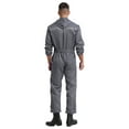 thumbnail image 5 of HULIJA Men Reflective Stripes Hooded Coverall Long Sleeve Jumpsuit Full Body Overalls Work Utility Grey L, 5 of 7