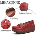 thumbnail image 4 of Women's Genuine Leather Wedge Heel Rocker Loafers Comfort Non Slip Platform Slip On Walking Shoes Casual Shopping Daily Mom Shoes, 4 of 6