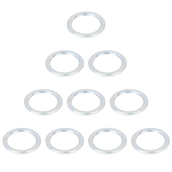 10pcs Durable M18 Silver Tone Oil Drain Plug Gaskets Replacement for Toyota 12157-10010