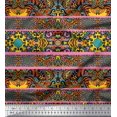 thumbnail image 1 of Soimoi Poly Georgette Fabric Stripe & Mosaic Kaleidoscope Print Sewing Fabric Yard 42 Inch Wide, 1 of 1