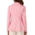 thumbnail image 3 of INSPIRE CHIC Women's Turn Down Collar Open Front High-Low Hem Gothic Peplum Blazer S Pink, 3 of 6