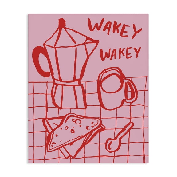 Stupell Industries Wakey Breakfast Doodles Canvas Wall Art, design by Jenaya Jackson