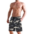 thumbnail image 2 of Dailycode Men's Quick Dry Swim Trunks Beach Shorts Casual Summer Board Shorts with Pockets, Shark Outline, 2 of 8