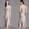 thumbnail image 2 of Camisones para mujer, vestidos de noche largos sin mangas, camisola de seda satinada, lencería, vestido deslizante, ropa de dormir Sexy, camisa para dormir para mujer, 2 of 3