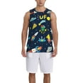 thumbnail image 4 of Easygdp Funny Spaceships Men's Mesh Basketball Jersey Quick Drying Sleeveless Shirts Fitted Muscle Tank Tops Sport Round Neck T-Shirt - Small, 4 of 9