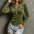 thumbnail image 2 of Fmbrln Womens Henley V Neck Ruched Slim Fit Long Sleeve Shirts Solid Stretchy Casual Basic Tee Tops, 2 of 5