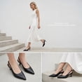 thumbnail image 5 of Women's Slingback Kitten HeelsPointed Closed Toe Pumps Shoes Black, 5 of 7