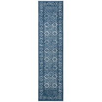 SAFAVIEH Tulum Ophelia Oriental Runner Rug, Navy/Ivory, 2' x 9'