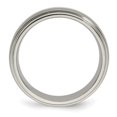 thumbnail image 2 of Diamond2Deal Titanium Brushed & Polished w/Sterling Silver 6mm Men's Band Size 8, 2 of 6