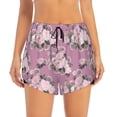 thumbnail image 2 of Goofa Rose Flowers Printed Women 2 in 1 Running Shorts,Quick Dry Athletic Workout Shorts,High Waisted Athletic Shorts with Liner Pockets-X-Large, 2 of 9
