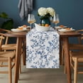 thumbnail image 2 of Navy Blue Spring Floral Table Runner - 72 Inch Long, Kitchen Dining Table Runner Dresser Scarves, Elegant Pastoral Flowers Farmhouse Decor for Coffee Tables Wedding Party Banquet, 2 of 8