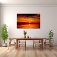 thumbnail image 2 of Orange Sunset Ocean Framed Canvas Wall Art, Modern Decor for Living Room Bedroom Bathroom Office Ready to Hang12"L x 8"W, 2 of 10