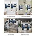 thumbnail image 3 of Blue Gray Short Blackout Curtains 30Inch Long Abstract Color Block Geometric Modern Rod Pocket Kitchen Curtains, 2 Panels Thermal Insulated Room Darkening Drapes for Bedroom, 30"W x 30"L, 3 of 5