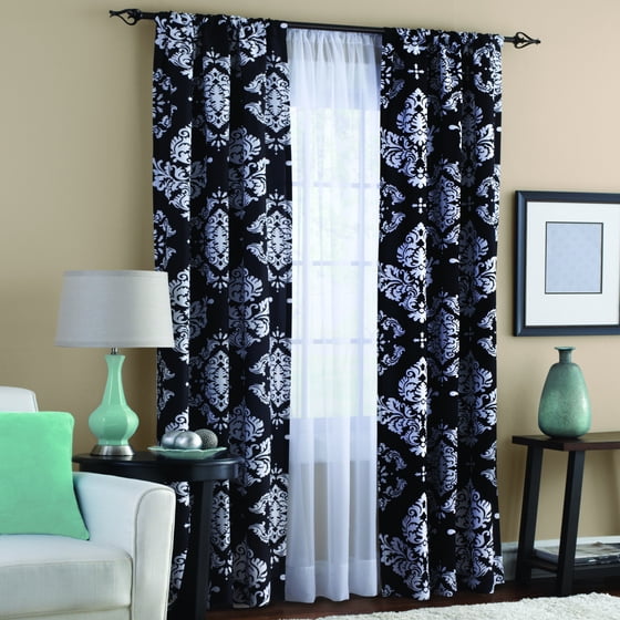 Clic Noir Black And White Window Curtain