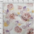 thumbnail image 2 of oneOone Georgette Viscose Fabric Watercolor Leaves & Peony Floral Print Sewing Fabric BTY 42 Inch Wide, 2 of 4