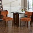 thumbnail image 2 of Noble House Mid-Century Fabric Upholstered Dining Chairs, Solid Wood Frame, Set of 2, Orange, 2 of 11