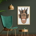 thumbnail image 2 of Funny Wall Art with Frame, Whimsical King Chimpanzee Portrait with Crown on His Head Monkey, Printed Fabric Poster for Bathroom Living Room, 23" x 35", Taupe Pale Caramel and White, by Ambesonne, 2 of 2