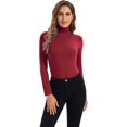 thumbnail image 3 of HSHDLDF Hauts à Manches Longues pour Femmes Col Roulé Doux Extensible Ajusté Couche de Base, 3 of 6