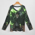 thumbnail image 3 of Attack On Titan Womens T Shirts V Neck Long Sleeve Tops Causal Loose Summer T-Shirts 3XL, 3 of 7