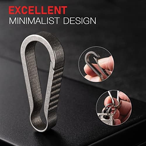 Jointown Titanium Key Ring Hooks, Small Carabiner Keychain Clip,Mini Snap Keyring Key Organizer Key Chain