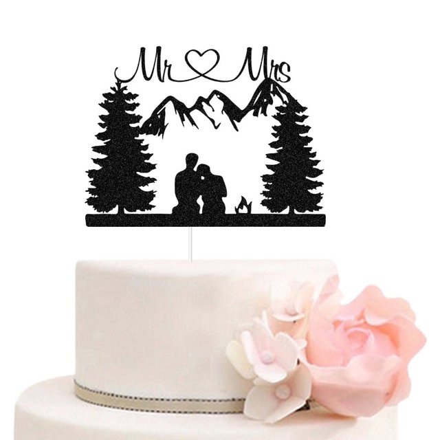 Cake Topper ZLPDS, diseño romántico para bodas en la montaña y al aire libre