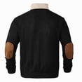thumbnail image 5 of IAJDKMEK Men's Plus Size Corduroy Sweatshirt - Stand Collar Color Block Button Front Long Sleeve, Casual Athletic Sweatshirts for Men Warm Layering,Black L, 5 of 7