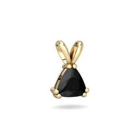 - Black Onyx Solitaire Pendant in 14K Yellow Gold