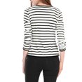thumbnail image 3 of INSPIRE CHIC Women's Notched Lapel Button Decor Thin Striped Blazer XS Black White, 3 of 8