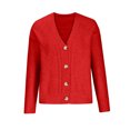 thumbnail image 4 of NSLGXD Cotton Cardigan Sweaters for Women V Neck Button Front Bulky Knit Cardigan Long Sleeve Loose Winter Warm Ladies Sweaters, 4 of 6