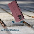 thumbnail image 6 of Dteck Wallet Case For Samsung Galaxy Note20 (6.7 inches),Magnetic Leather Luxury Card Holder Pocket Case Shockproof Full Protective Kickstand Retro Cover,Winered, 6 of 6