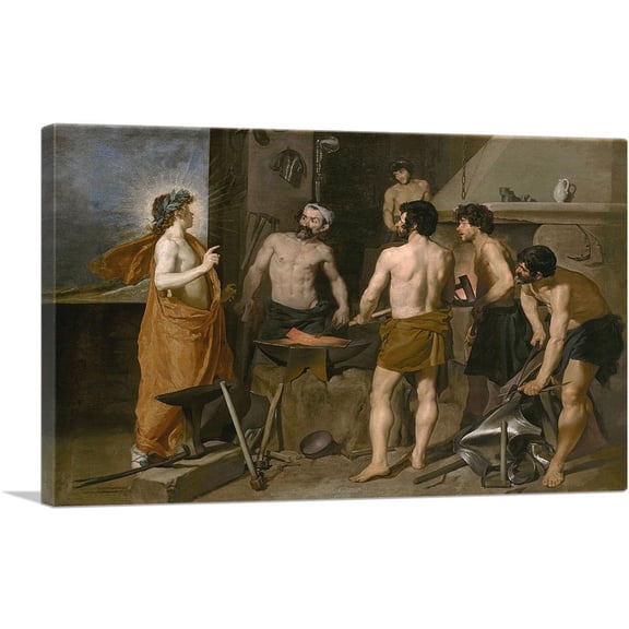 ARTCANVAS Apollo In The Forge Of Vulcan 1629 Canvas Art Print by Diego Velazquez - Size: 60" x 40" (0.75" Deep) (3-Piece)