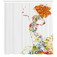 thumbnail image 3 of Ambesonne Floral Shower Curtain, Summer Lady Silhouette, 69"Wx84"L, Multicolor, 3 of 3