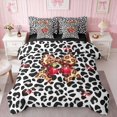 thumbnail image 2 of Erosebridal Leopard Bow Cherry Queen Bedding for Girls, Cheetah Fruit Animal Print Bedding Comforter Set Queen, Black Reversible 7pcs, 2 of 6