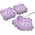 thumbnail image 4 of Darling Souvenir Personalized Paper Hang Tags Custom Text Wedding Party Gift Favor Tags -Stary Mauve Purple-50 Tags, 4 of 6
