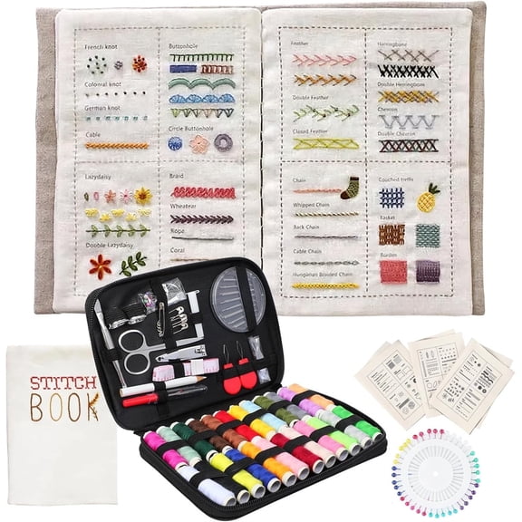 Embroidery Sewing Book,Bexikou Stitch Book Embroidery, Embroidery Starter Kit Enthusiasts & Beginners Ideal for DIY, Sewing Books for Beginners Adult