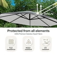 thumbnail image 3 of KAMEROUT Outdoor Patio Umbrella with Base, 11 FT Deluxe Curvy Cantilever Heavy Duty Offset Hanging Umbrella with 360° Rotation for Market, Pool, Garden, Backyard, Gradient Green, 3 of 8