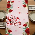 thumbnail image 5 of Table Runners 70 Inches Long Dress Scarves, Valentine's Day Farmhouse Coffee/Dining/Kitchen Table Decor, Holiday Table Runner, Pink Gnomes Romantic Love Balloon Trees 13x70 Inch, 5 of 9