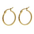 thumbnail image 4 of Pendientes de hebilla con patrón de Gran Muralla de acero de titanio dorado de 18 k, pendientes de acero inoxidable sencillos de moda para mujer, 4 of 4