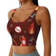 thumbnail image 2 of Fotbe Fire Extinguisher Pattern Womens' Sports Bra Longline Wirefree Padded with Medium Support Sports Moisture-Wicking Workou Vest,Tank Top-X-Large, 2 of 7
