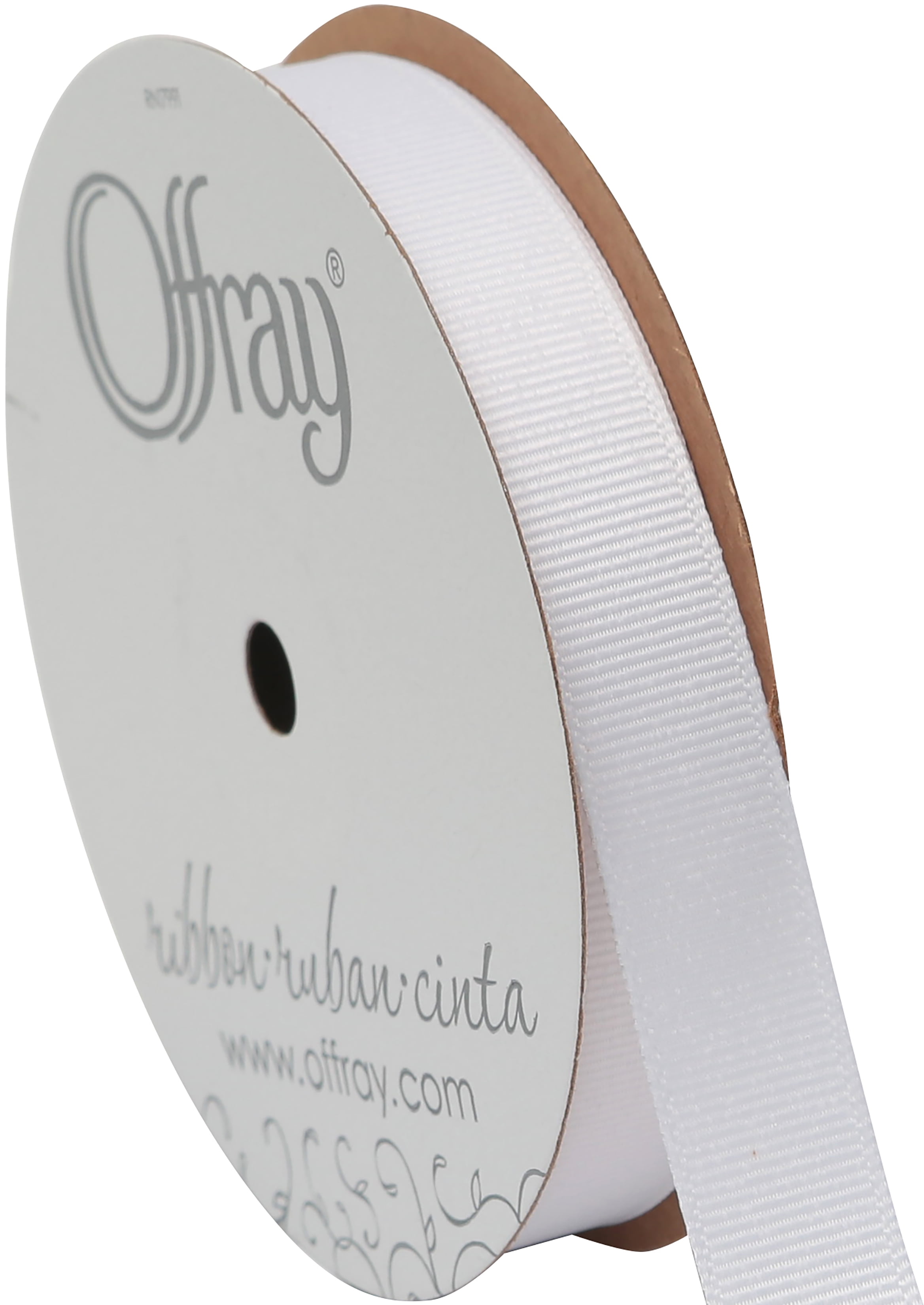 Grosgrain Ribbon 5/8"X20ydWhite