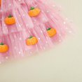 thumbnail image 4 of KAUOD Kids Toddler Halloween Outfit Flying Sleeve Pumpkin Tiered Tulle Dress Baby Girl Halloween Dress Sparkly Birthday Party Dress, 4 of 9