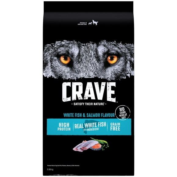 Nourriture sèche sans céréales pour chiens CRAVE saveur de saumon et de poisson de mer