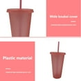 thumbnail image 4 of Gobelet avec Couvercle et Paille Bouteille Réutilisable en Plastique PP pour Boisson Froide Café Jus Smoothie, 4 of 7